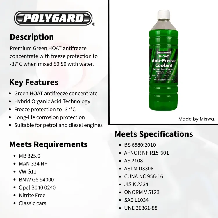 Polygard Antifreeze HOAT 1 Litre x 12